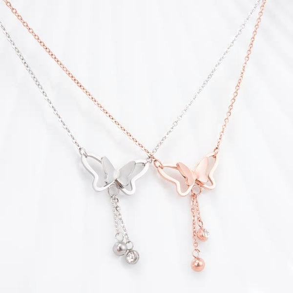 Lumen Latest Stylish Baby Pink Butterfly Pendant Necklace For Women And  Girls.(Baby Pink Colour) at Rs 199/piece | पेंडेंट हार in New Delhi | ID:  26102407173
